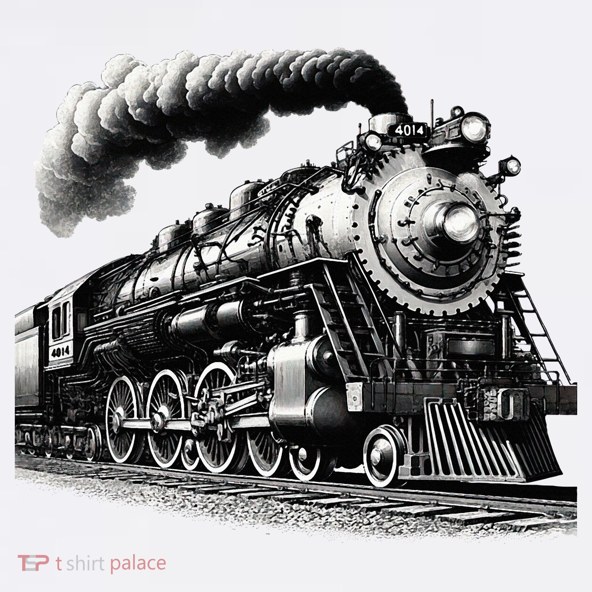 Steam Locomotive Train 4014 Vintage Railroad Big  Engine T-Shirt