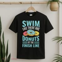 Swim Like There Are Donuts, Swimming Funny Swimmer T-Shirt thumb 2