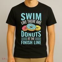 Swim Like There Are Donuts, Swimming Funny Swimmer T-Shirt thumb 3