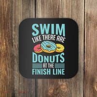 Swim Like There Are Donuts, Swimming Funny Swimmer Coaster thumb 0