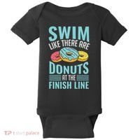 Swim Like There Are Donuts, Swimming Funny Swimmer Baby Bodysuit thumb 0