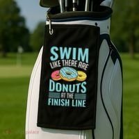 Swim Like There Are Donuts, Swimming Funny Swimmer Golf Towel thumb 2
