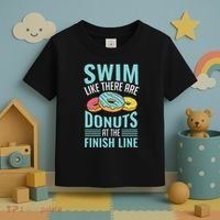 Swim Like There Are Donuts, Swimming Funny Swimmer Toddler T-Shirt thumb 3