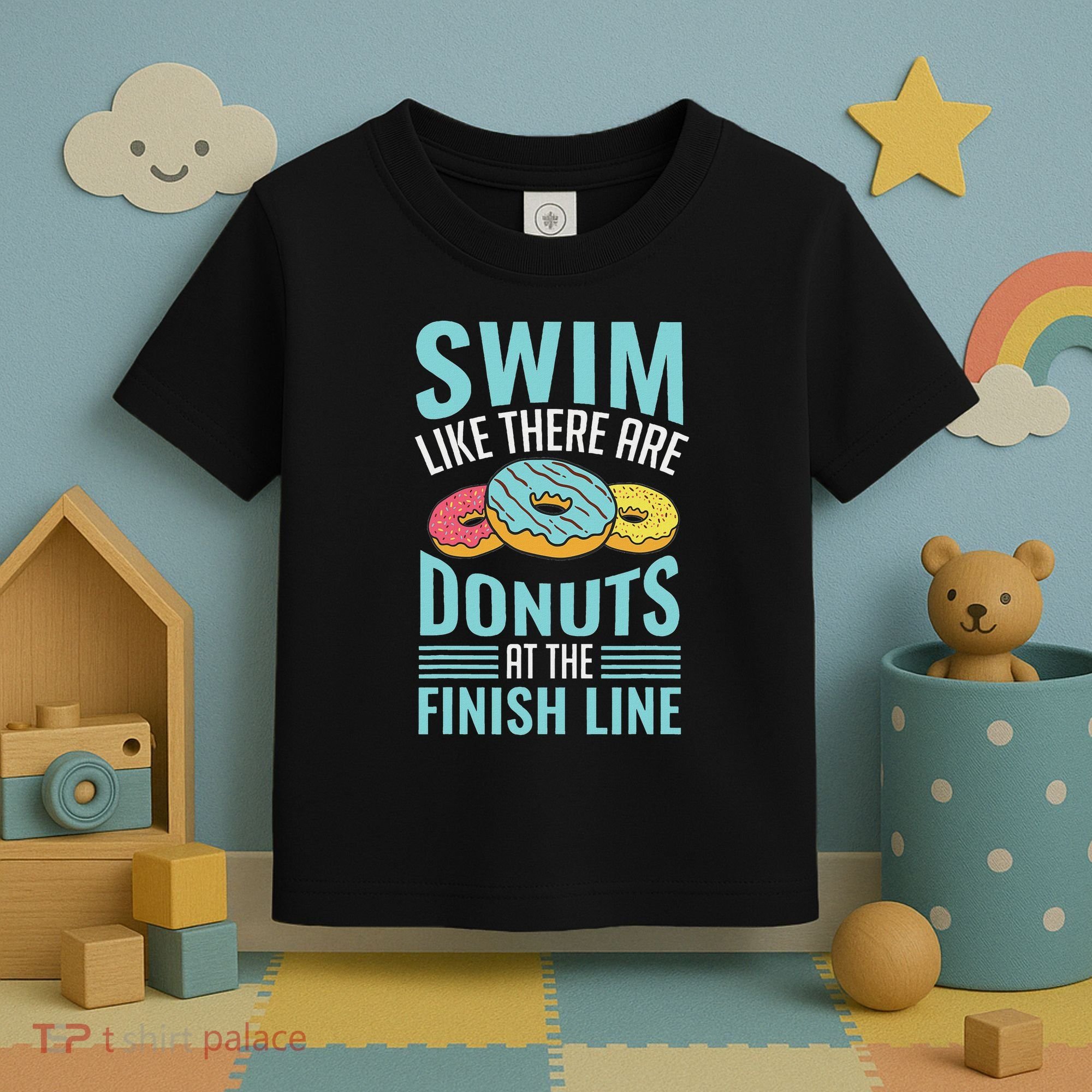 Swim Like There Are Donuts, Swimming Funny Swimmer Toddler T-Shirt