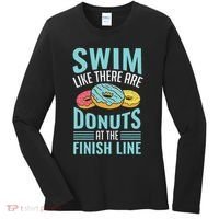 Swim Like There Are Donuts, Swimming Funny Swimmer Women's Long Sleeve Shirt thumb 0