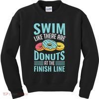 Swim Like There Are Donuts, Swimming Funny Swimmer Kids Sweatshirt thumb 0