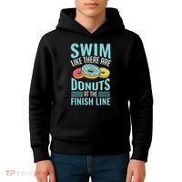 Swim Like There Are Donuts, Swimming Funny Swimmer Kids Hoodie thumb 4