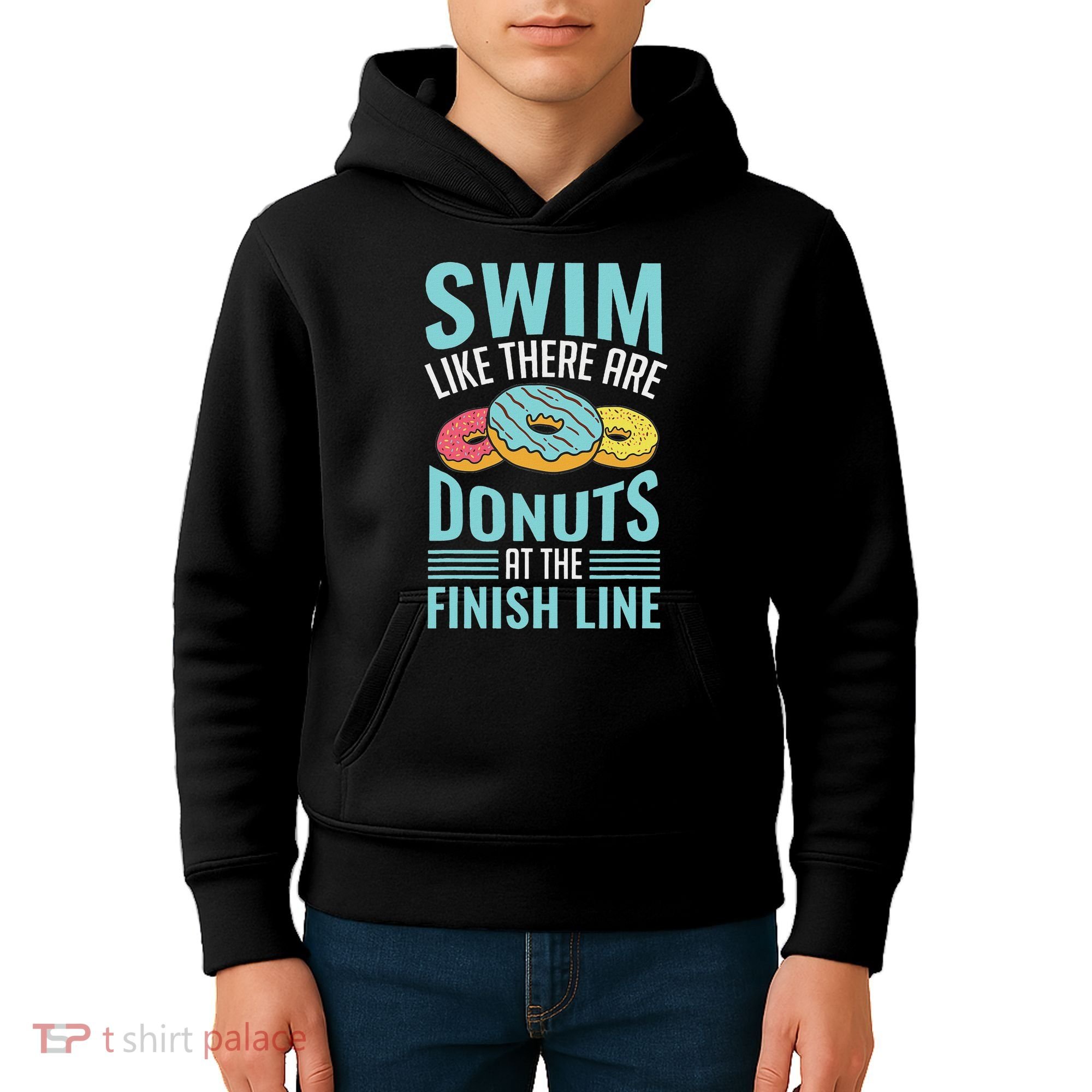 Swim Like There Are Donuts, Swimming Funny Swimmer Kids Hoodie
