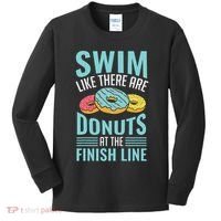 Swim Like There Are Donuts, Swimming Funny Swimmer Kids Long Sleeve Shirt thumb 0