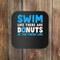 Swim Like There Are Donuts, Swimming Funny Swimmer Coaster thumb 0