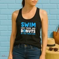 Swim Like There Are Donuts, Swimming Funny Swimmer Women's Tank Top thumb 2
