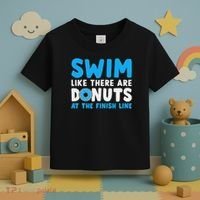Swim Like There Are Donuts, Swimming Funny Swimmer Toddler T-Shirt thumb 3