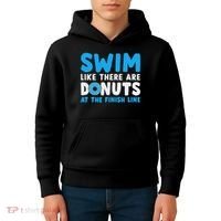 Swim Like There Are Donuts, Swimming Funny Swimmer Kids Hoodie thumb 4