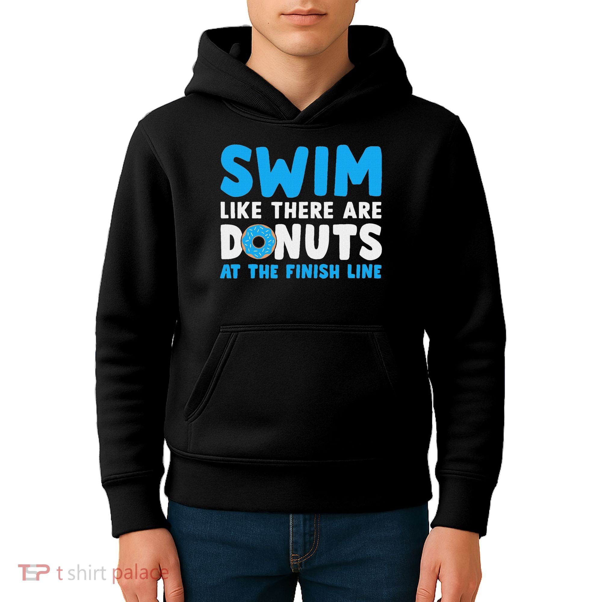 Swim Like There Are Donuts, Swimming Funny Swimmer Kids Hoodie