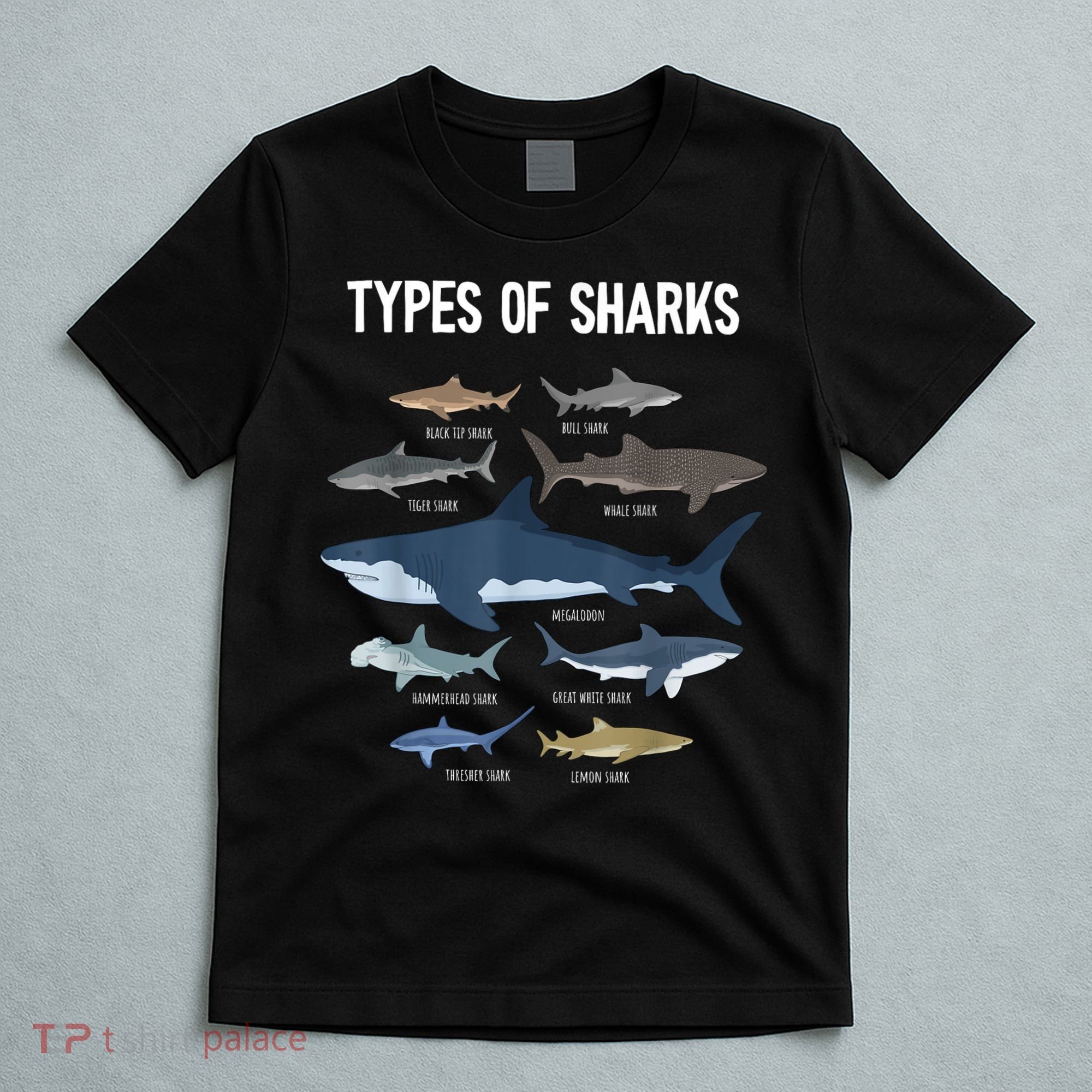 Shark Lover Types Of Sharks Kinds Of Sharks Shark T-Shirt