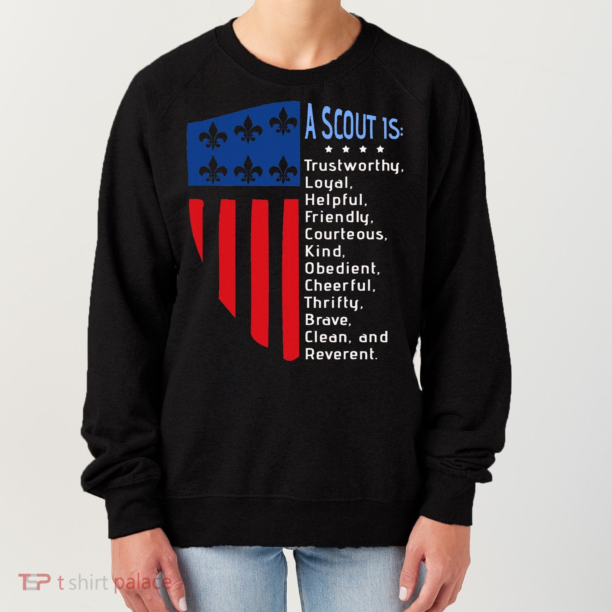 Scouting Law Us America Flag Scouting Law Gift Women's Sweatshirt