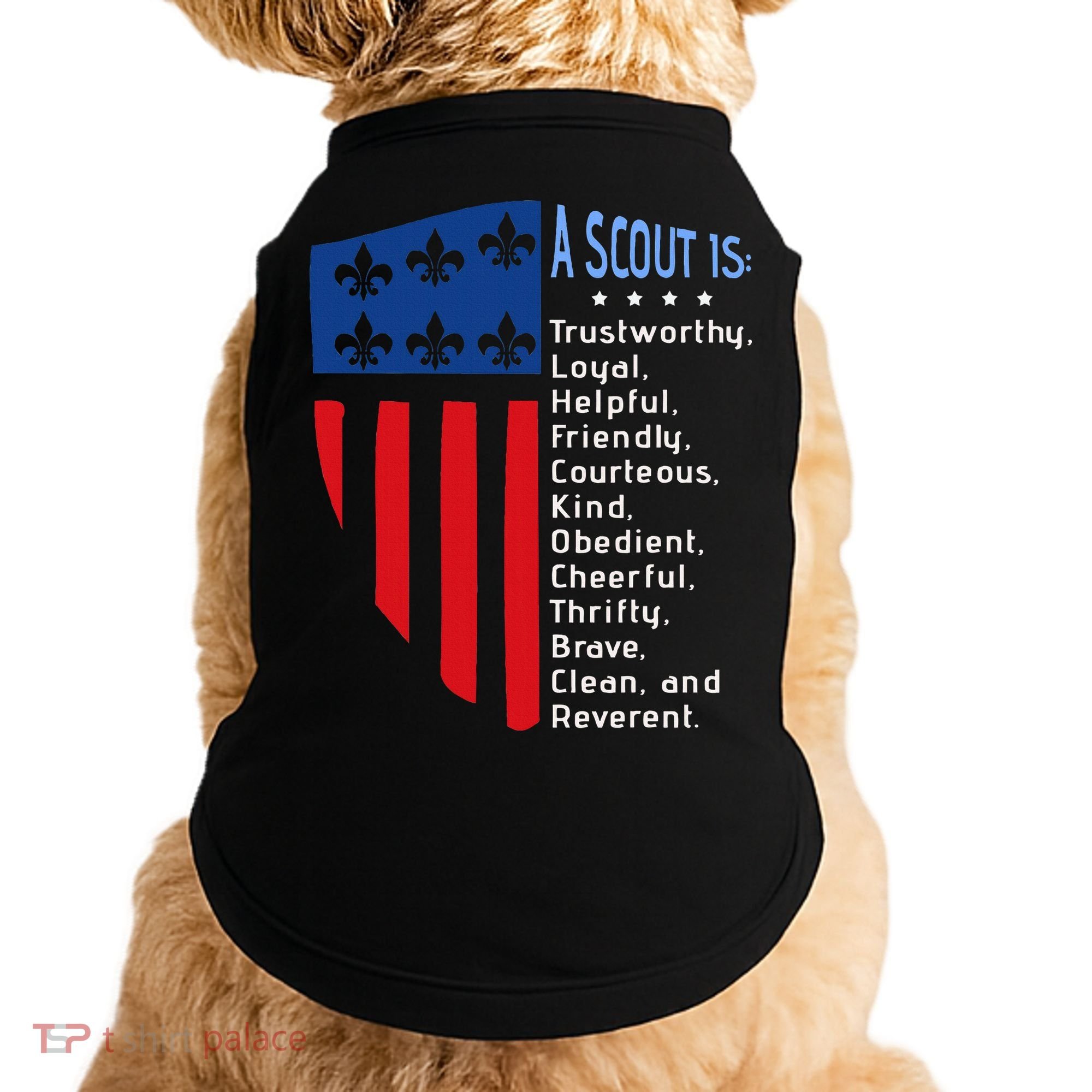 Scouting Law Us America Flag Scouting Law Gift Doggie Tank