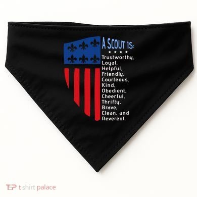 Scouting Law Us America Flag Scouting Law Gift USA-Made Doggie Bandana