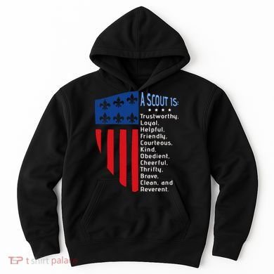 Scouting Law Us America Flag Scouting Law Gift Hoodie