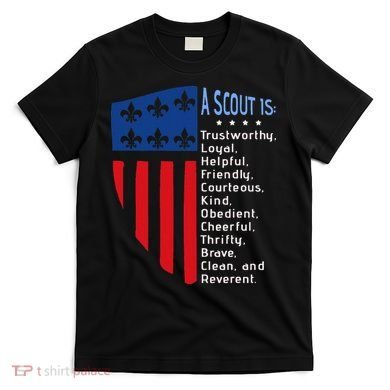 Scouting Law Us America Flag Scouting Law Gift T-Shirt