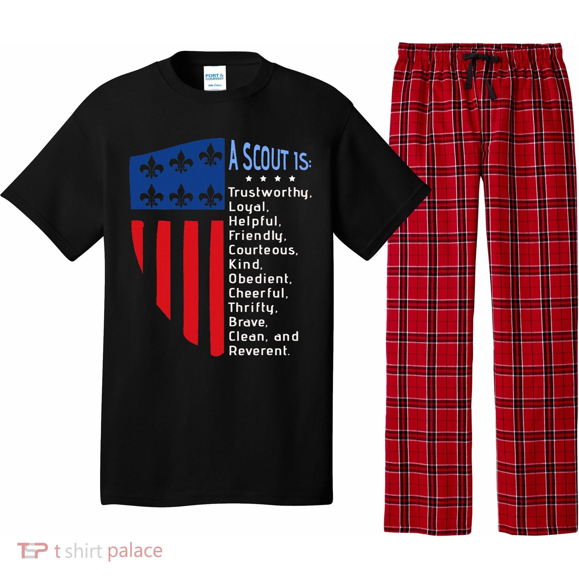 Scouting Law Us America Flag Scouting Law Gift Pajama Set