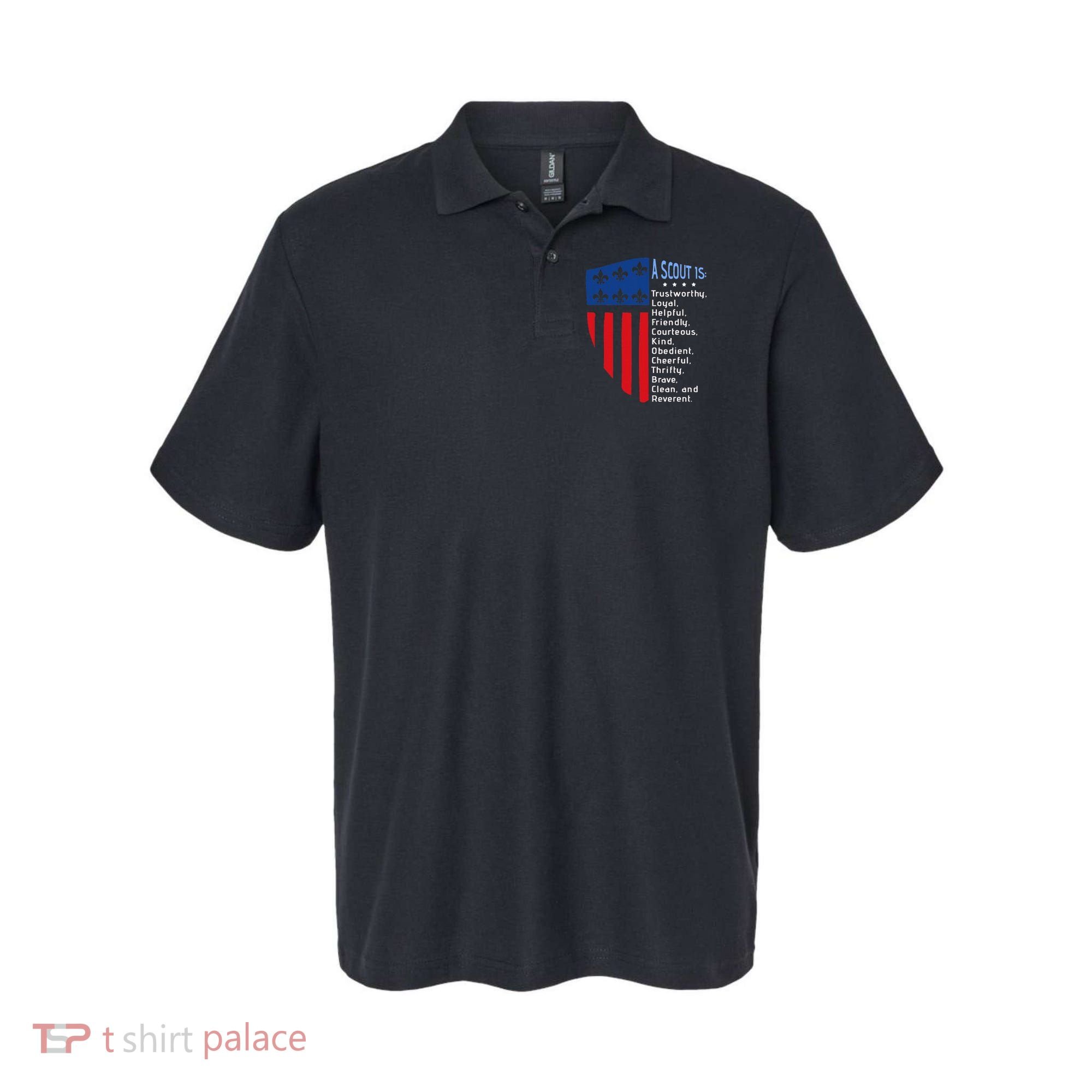 Scouting Law Us America Flag Scouting Law Gift Polo