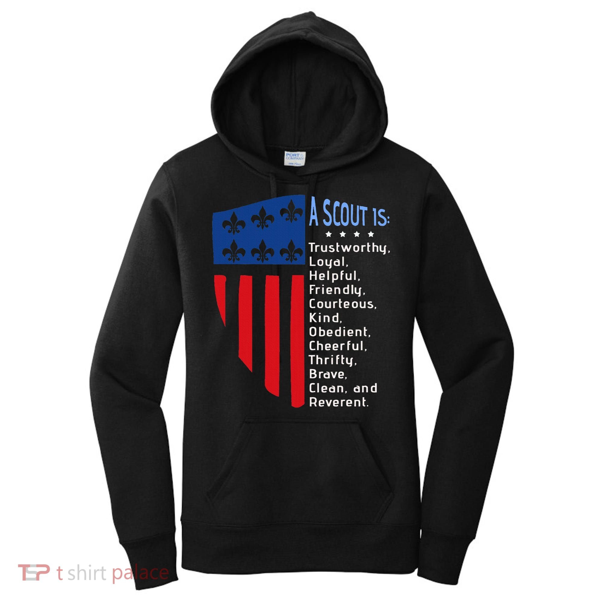 Scouting Law Us America Flag Scouting Law Gift Women's Hoodie