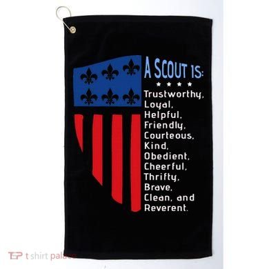 Scouting Law Us America Flag Scouting Law Gift Golf Towel