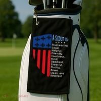Scouting Law Us America Flag Scouting Law Gift Golf Towel thumb 2