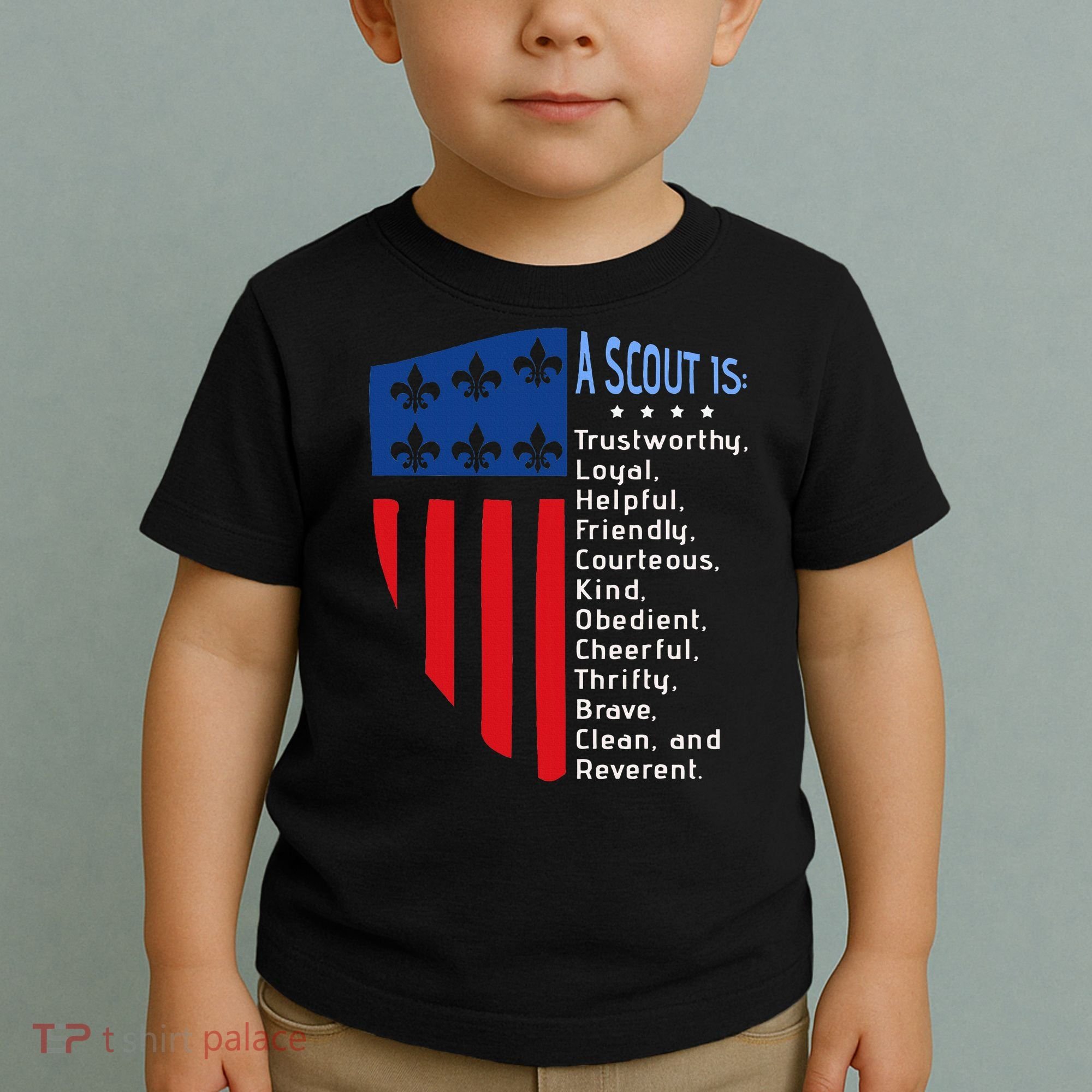 Scouting Law Us America Flag Scouting Law Gift Toddler T-Shirt