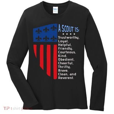 Scouting Law Us America Flag Scouting Law Gift Women's Long Sleeve Shirt