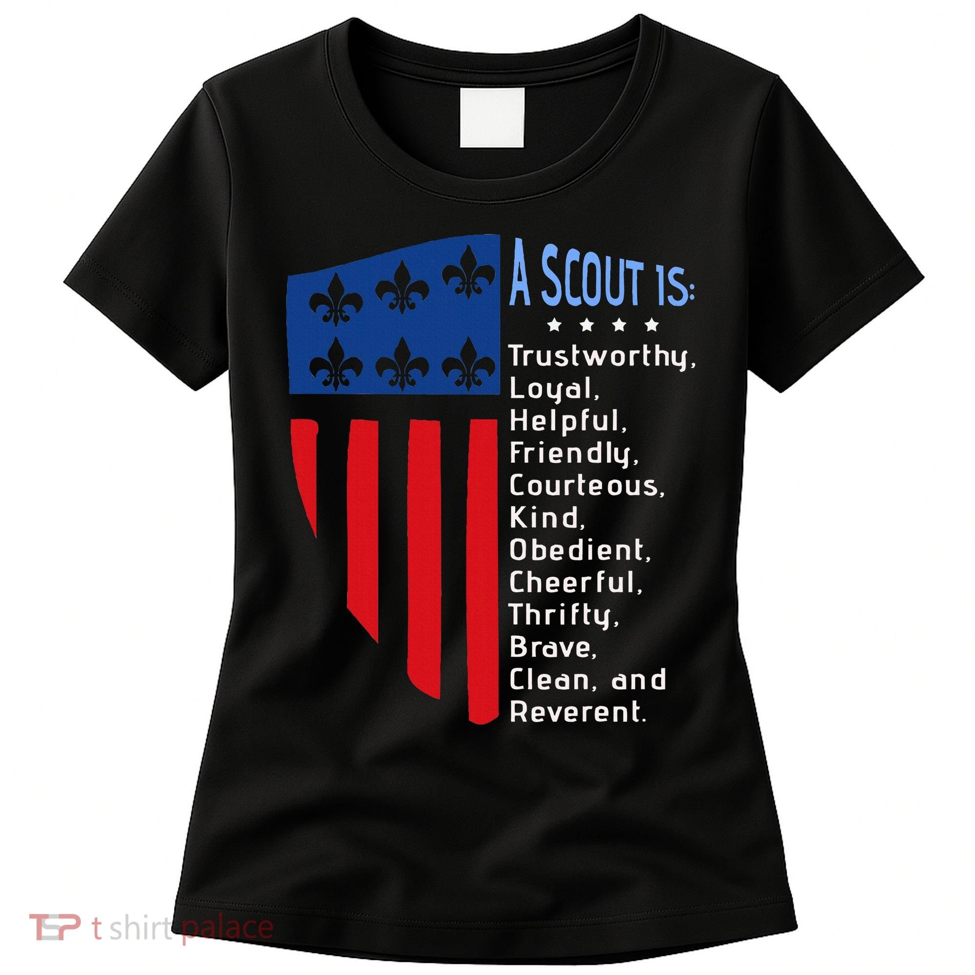 Scouting Law Us America Flag Scouting Law Gift Women's T-Shirt