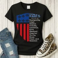 Scouting Law Us America Flag Scouting Law Gift Women's T-Shirt thumb 3