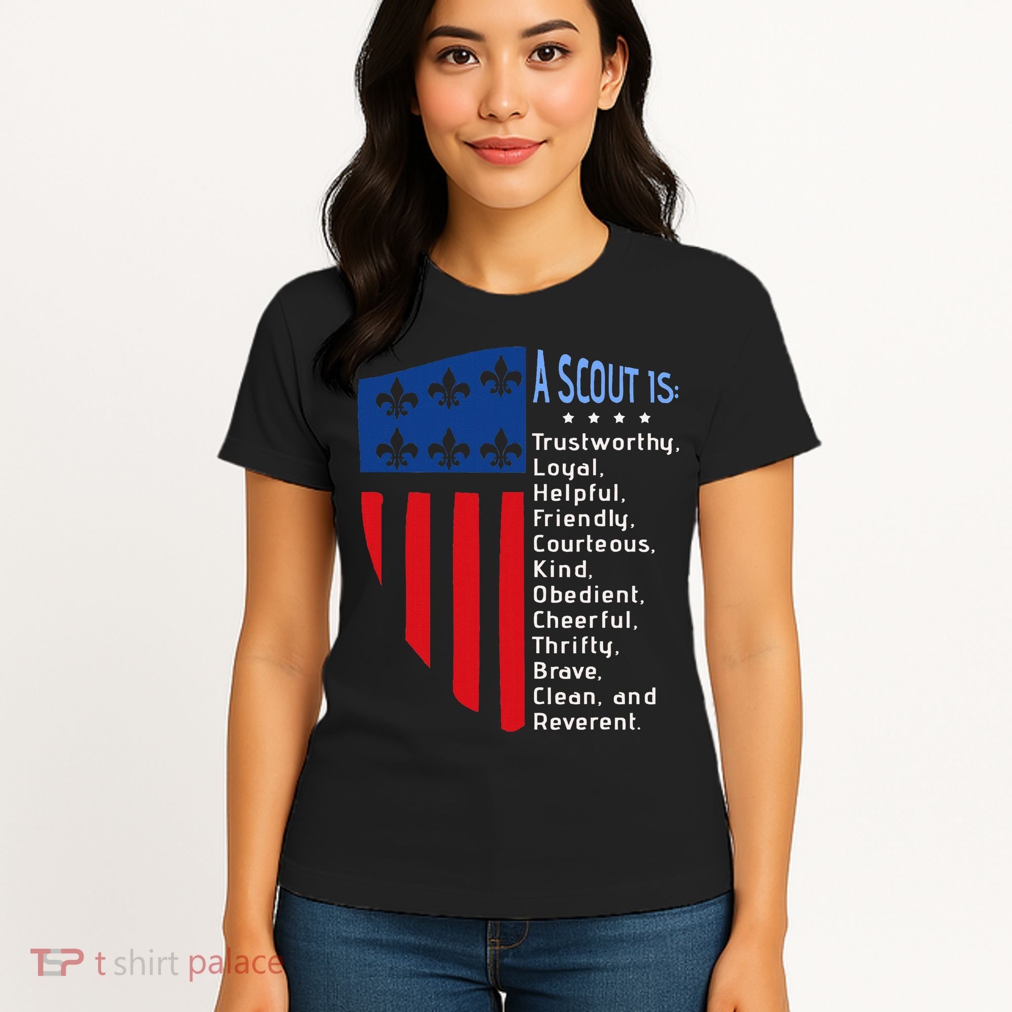 Scouting Law Us America Flag Scouting Law Gift Women's T-Shirt