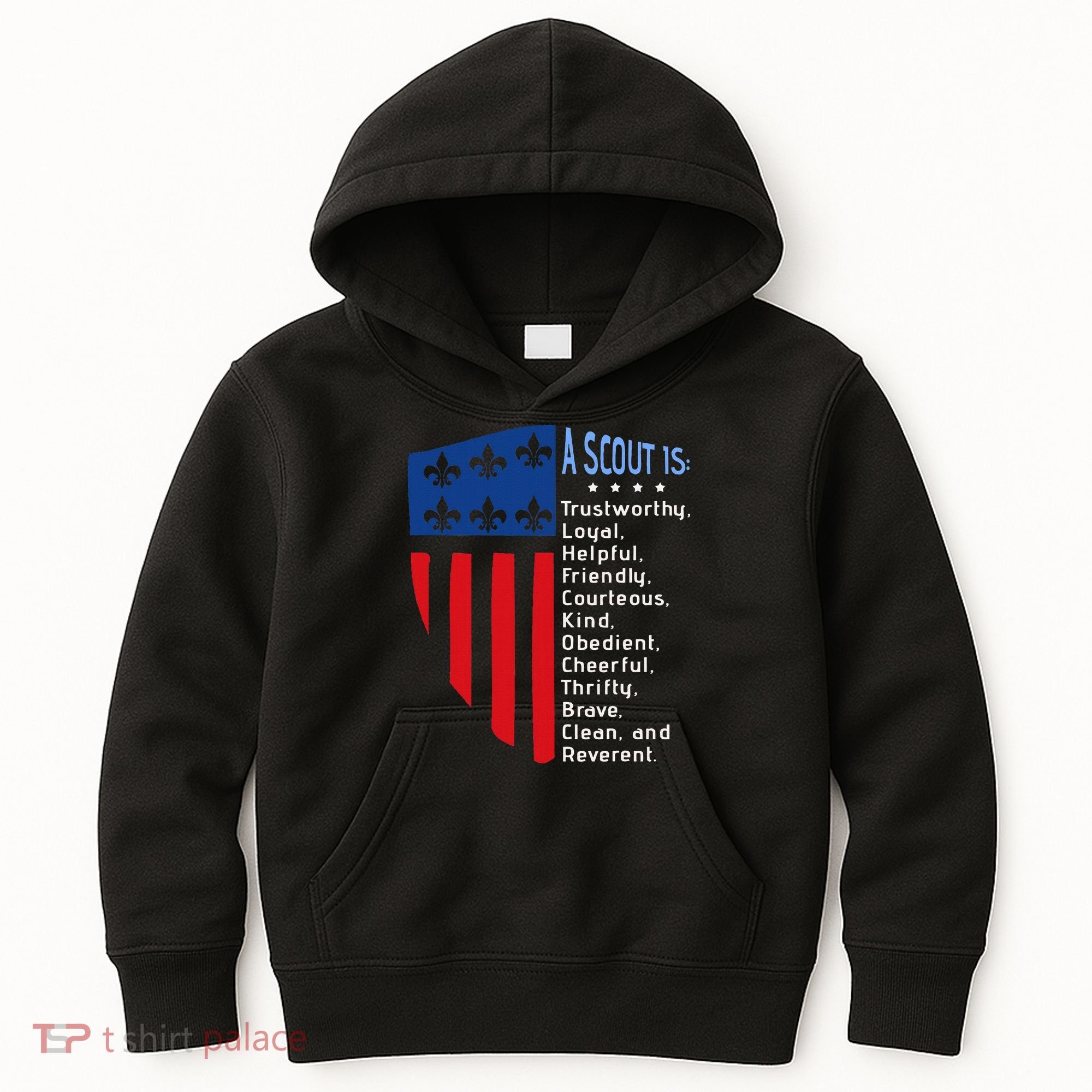Scouting Law Us America Flag Scouting Law Gift Kids Hoodie