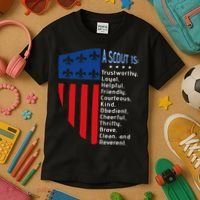 Scouting Law Us America Flag Scouting Law Gift Kids T-Shirt thumb 3