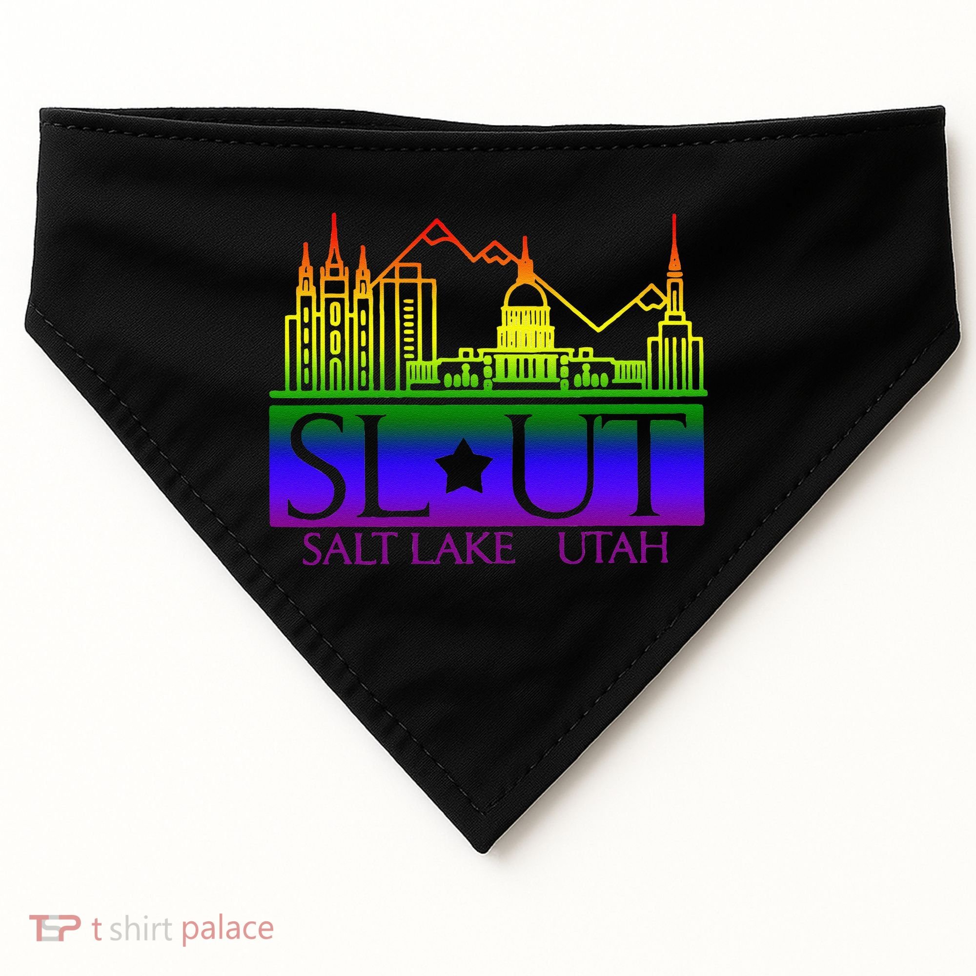 Salt Lake Utah SlUt Lgbtq Funny USA-Made Doggie Bandana