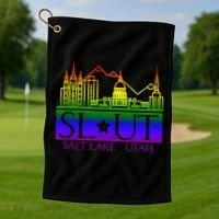 Salt Lake Utah SlUt Lgbtq Funny Golf Towel thumb 1