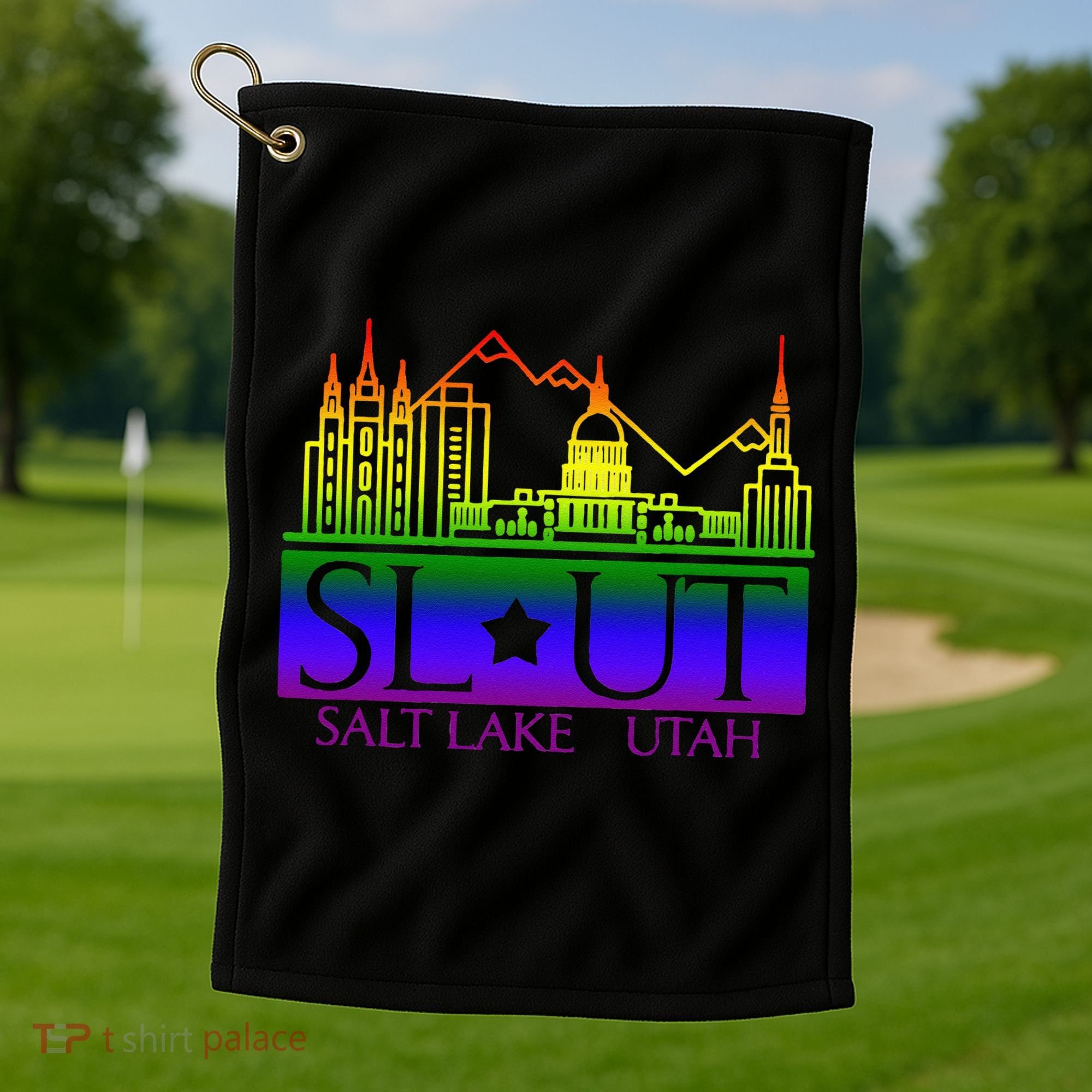Salt Lake Utah SlUt Lgbtq Funny Golf Towel