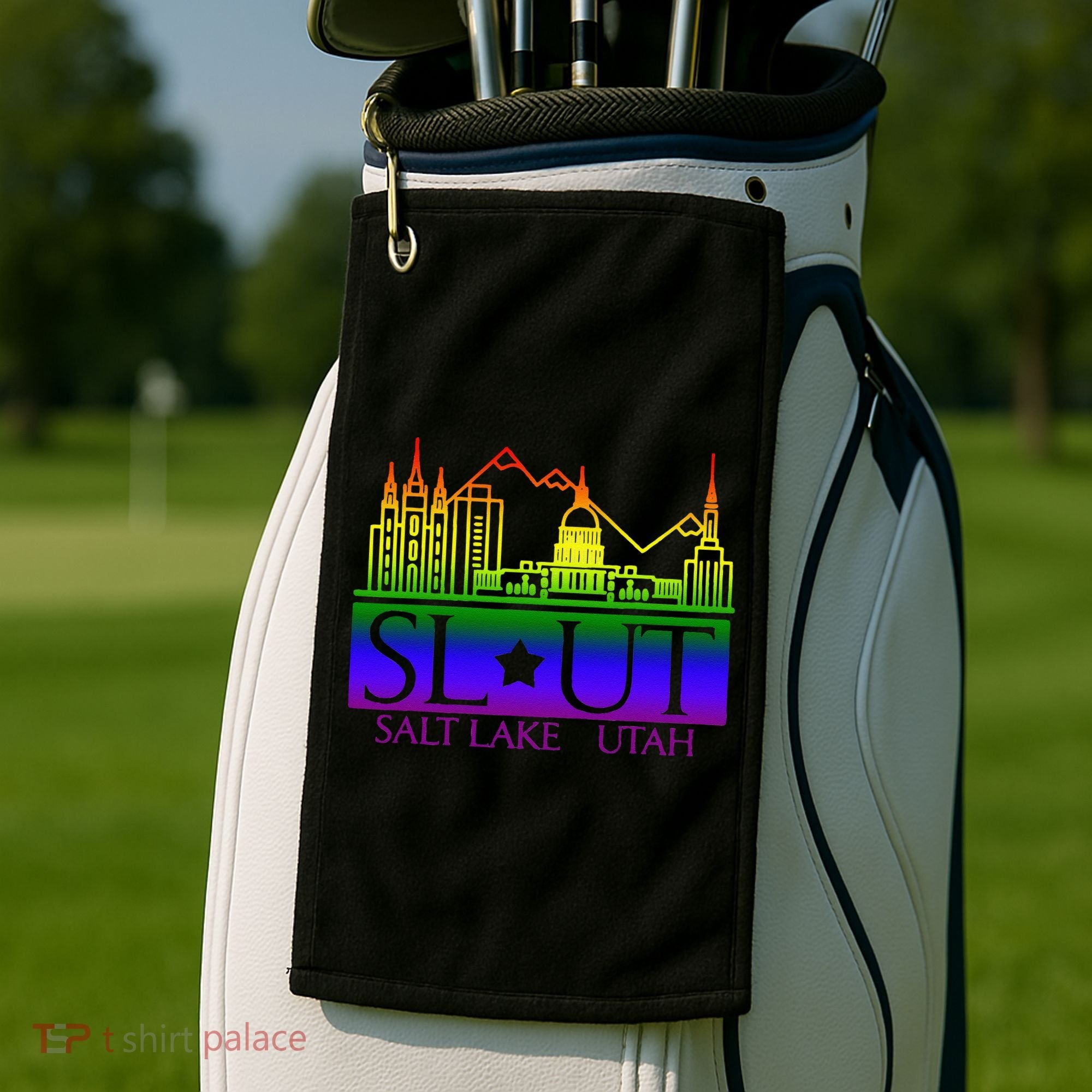 Salt Lake Utah SlUt Lgbtq Funny Golf Towel
