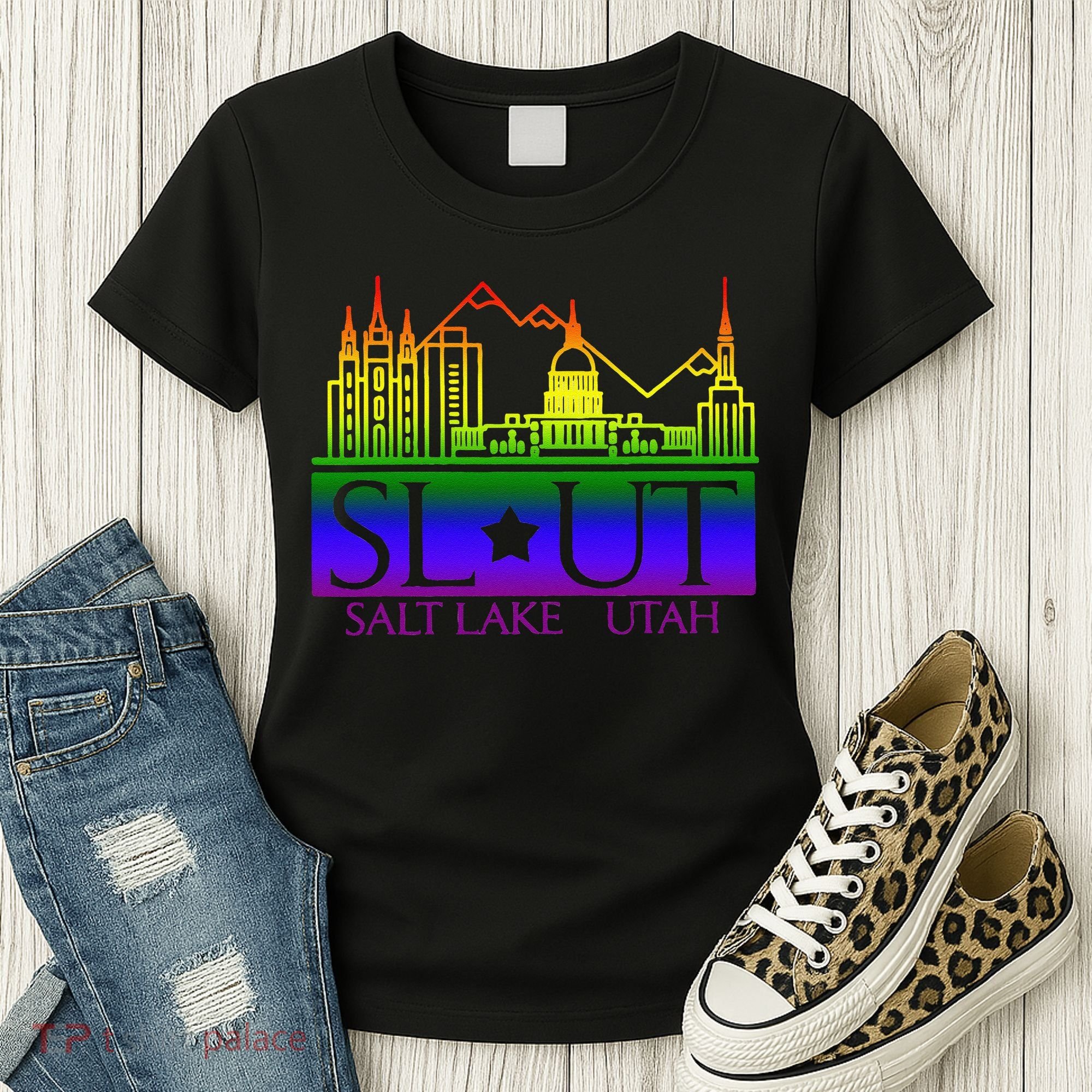 Salt Lake Utah SlUt Lgbtq Funny Women's T-Shirt