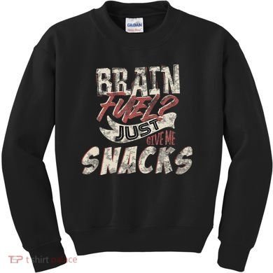 Snack LoverS Ultimate Brain Fuel Humor Kids Sweatshirt