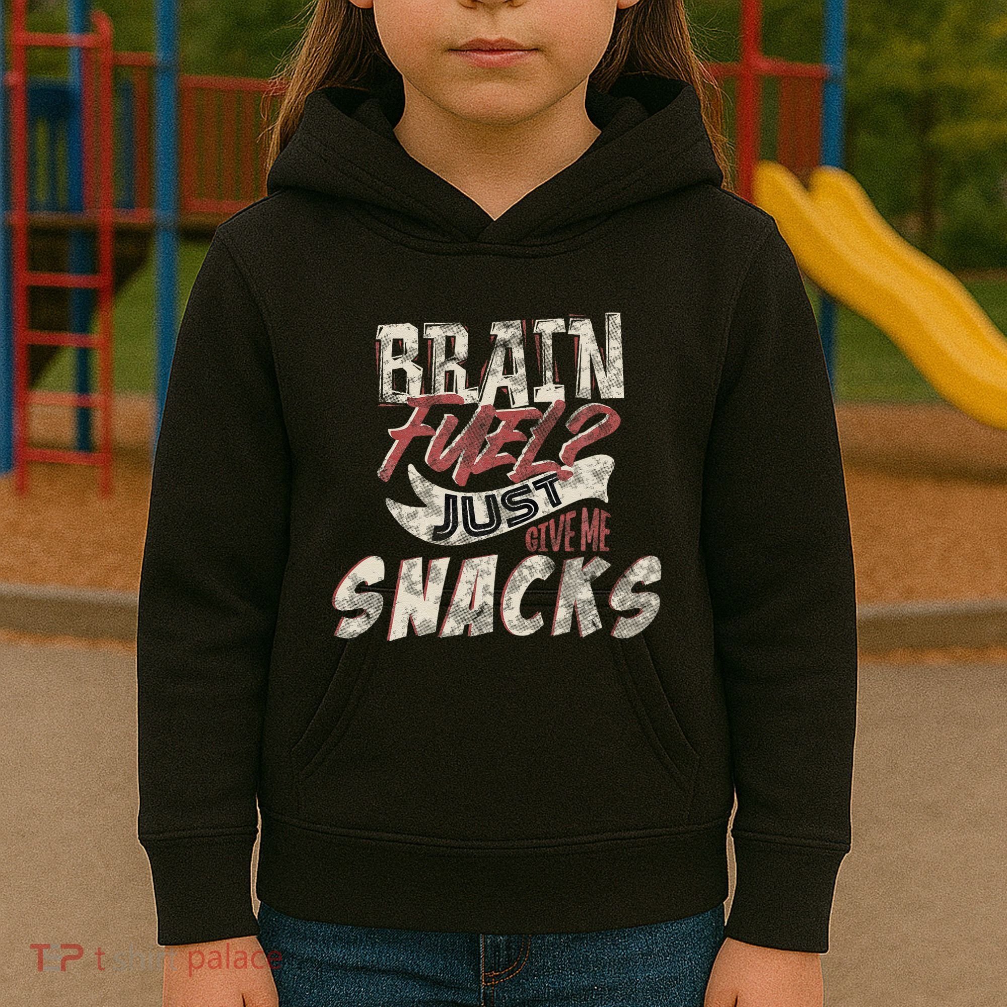 Snack LoverS Ultimate Brain Fuel Humor Kids Hoodie