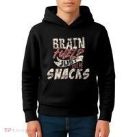 Snack LoverS Ultimate Brain Fuel Humor Kids Hoodie thumb 4