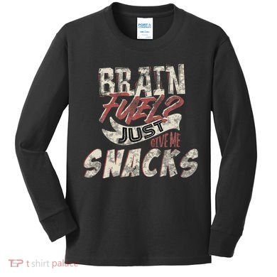 Snack LoverS Ultimate Brain Fuel Humor Kids Long Sleeve Shirt