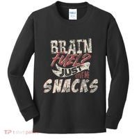 Snack LoverS Ultimate Brain Fuel Humor Kids Long Sleeve Shirt thumb 0
