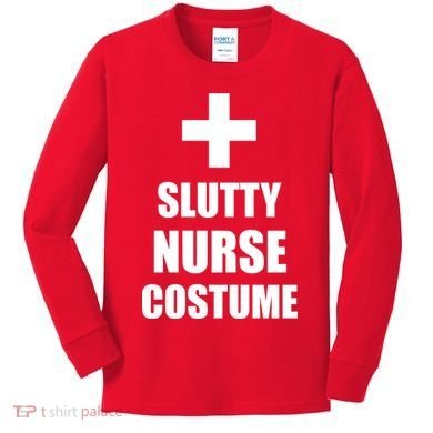 Slutty Nurse Costume Kids Long Sleeve Shirt