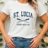 St. Lucia Vintage Nautical Paddles Sports Oars Women's T-Shirt thumb 2