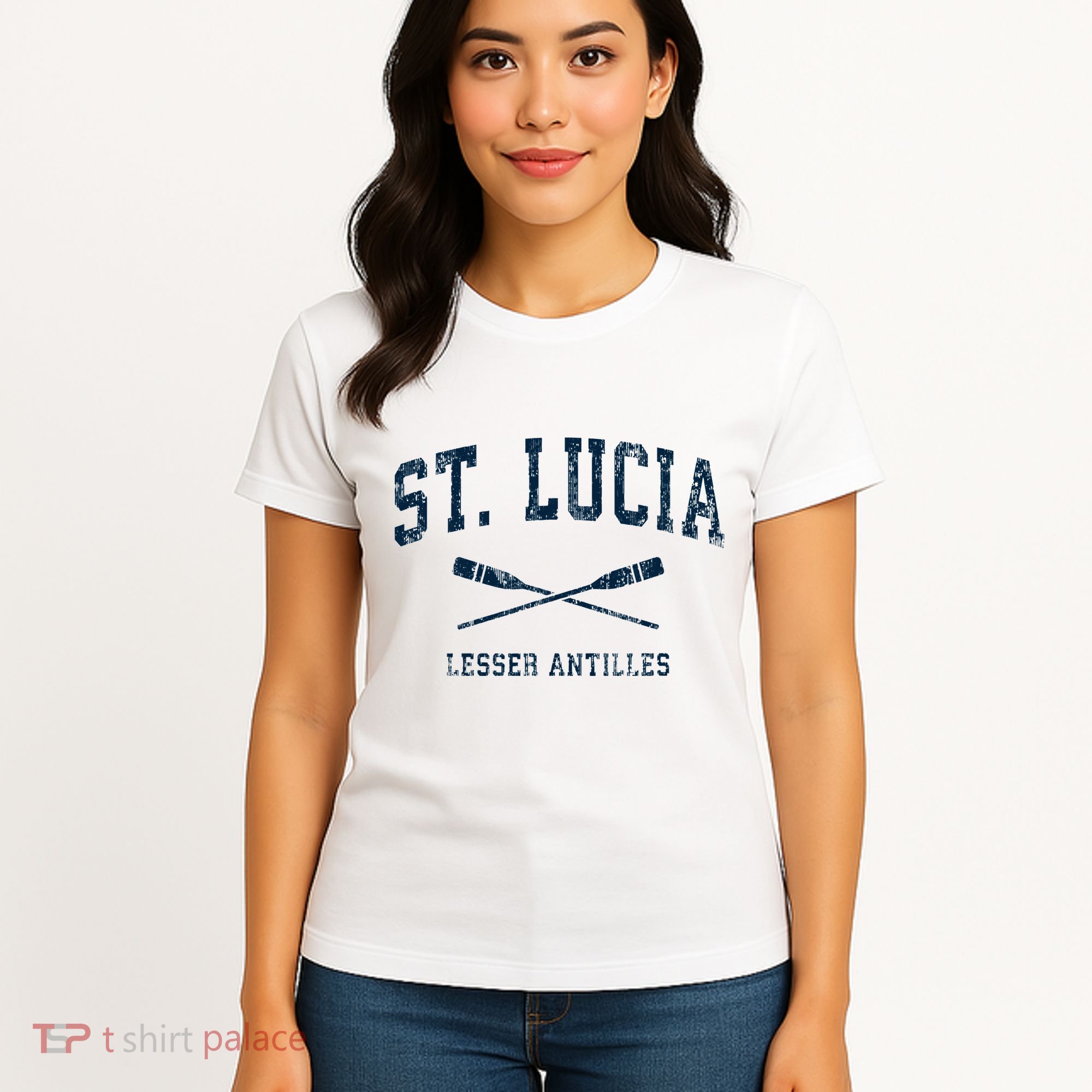 St. Lucia Vintage Nautical Paddles Sports Oars Women's T-Shirt