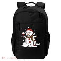 Snowman Love Wine Drink Lady Cool Snow Christmas Backpack thumb 0